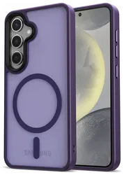 Samsung Galaxy S25 Hoesje met MagSafe / Qi2 Back Cover Matte Paars afbeelding