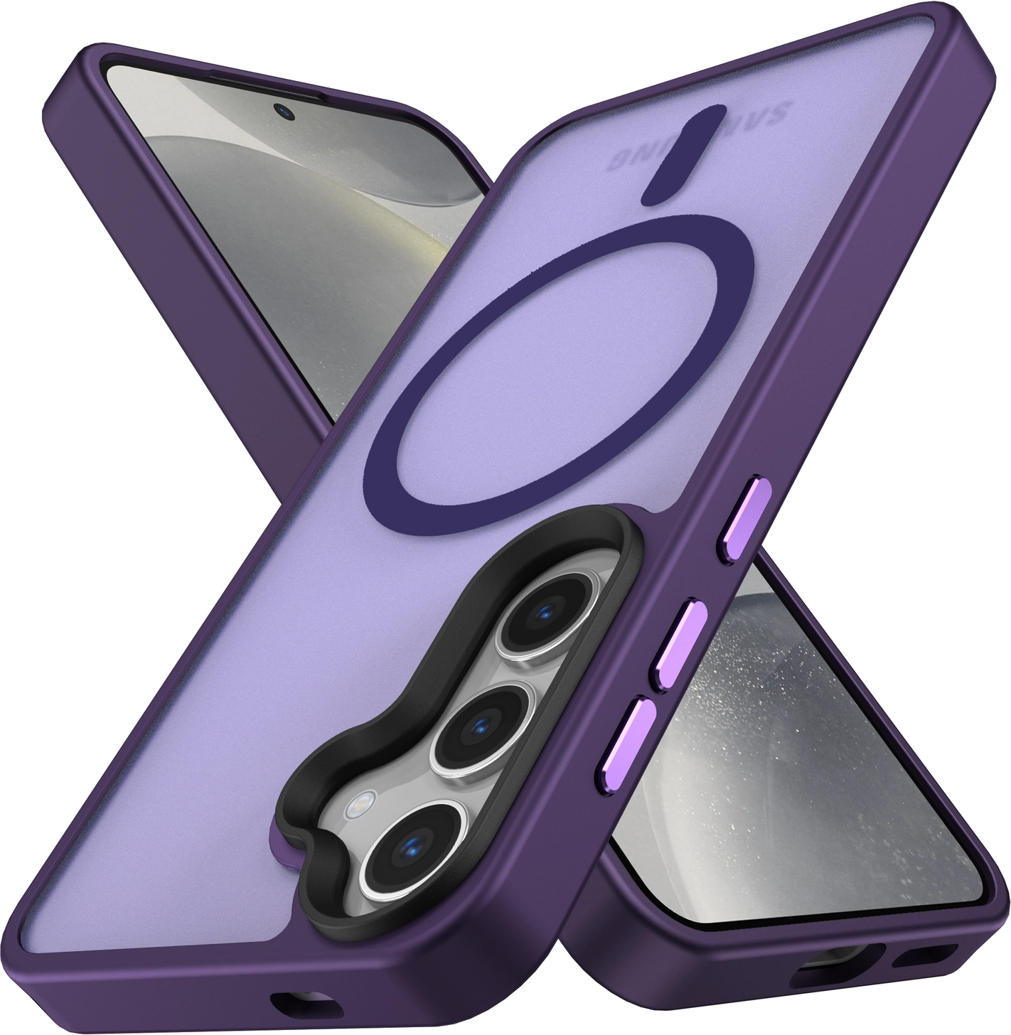 Samsung Galaxy S25 Hoesje met MagSafe / Qi2 Back Cover Matte Paars afbeelding 11