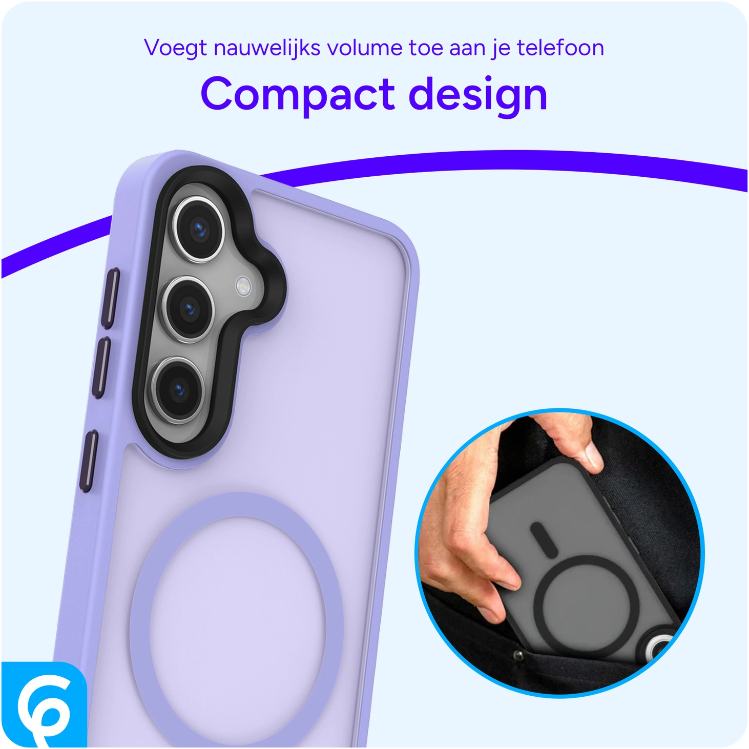 Samsung Galaxy S25 Hoesje met MagSafe / Qi2 Back Cover Matte Violet afbeelding 4