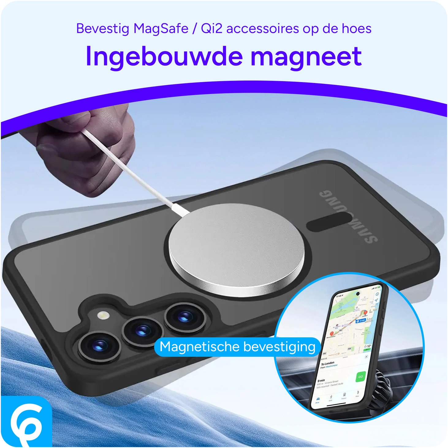 Samsung Galaxy S25 Hoesje met MagSafe / Qi2 Back Cover Matte Zwart afbeelding 8