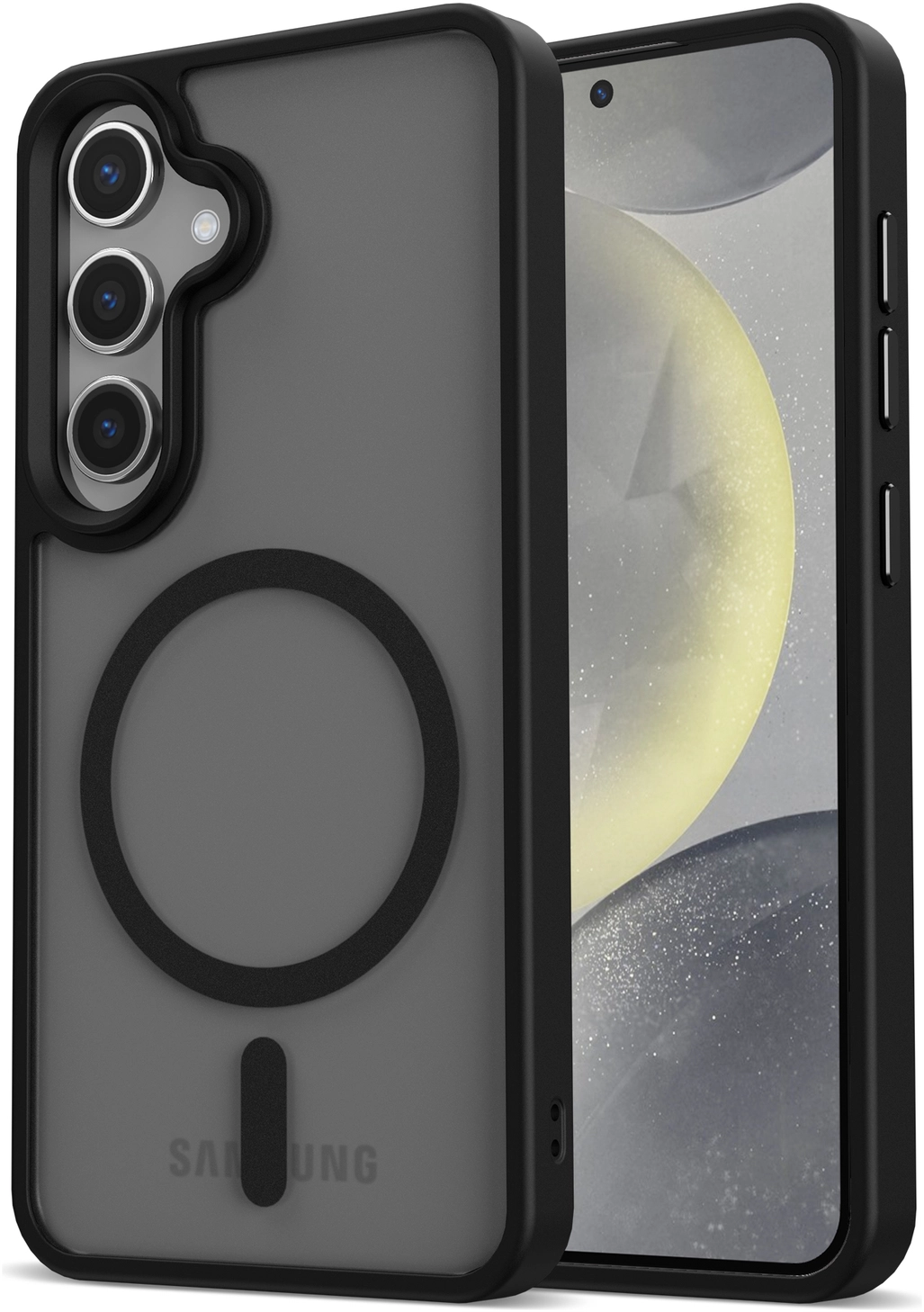 Samsung Galaxy S25 Hoesje met MagSafe / Qi2 Back Cover Matte Zwart afbeelding 1