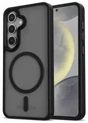 Samsung Galaxy S25 Hoesje met MagSafe / Qi2 Back Cover Matte Zwart afbeelding