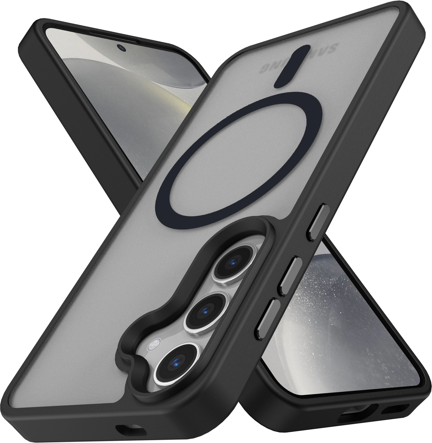 Samsung Galaxy S25 Hoesje met MagSafe / Qi2 Back Cover Matte Zwart afbeelding 11