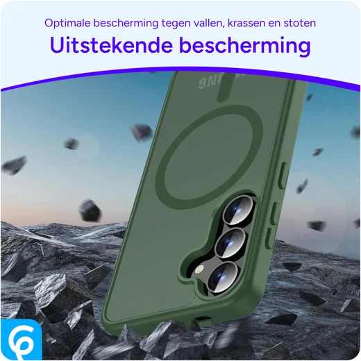 Samsung Galaxy S25 Hoesje met MagSafe / Qi2 Back Cover Matte Groen afbeelding 2