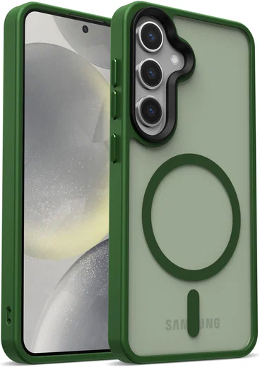 Samsung Galaxy S25 Hoesje met MagSafe / Qi2 Back Cover Matte Groen afbeelding 14