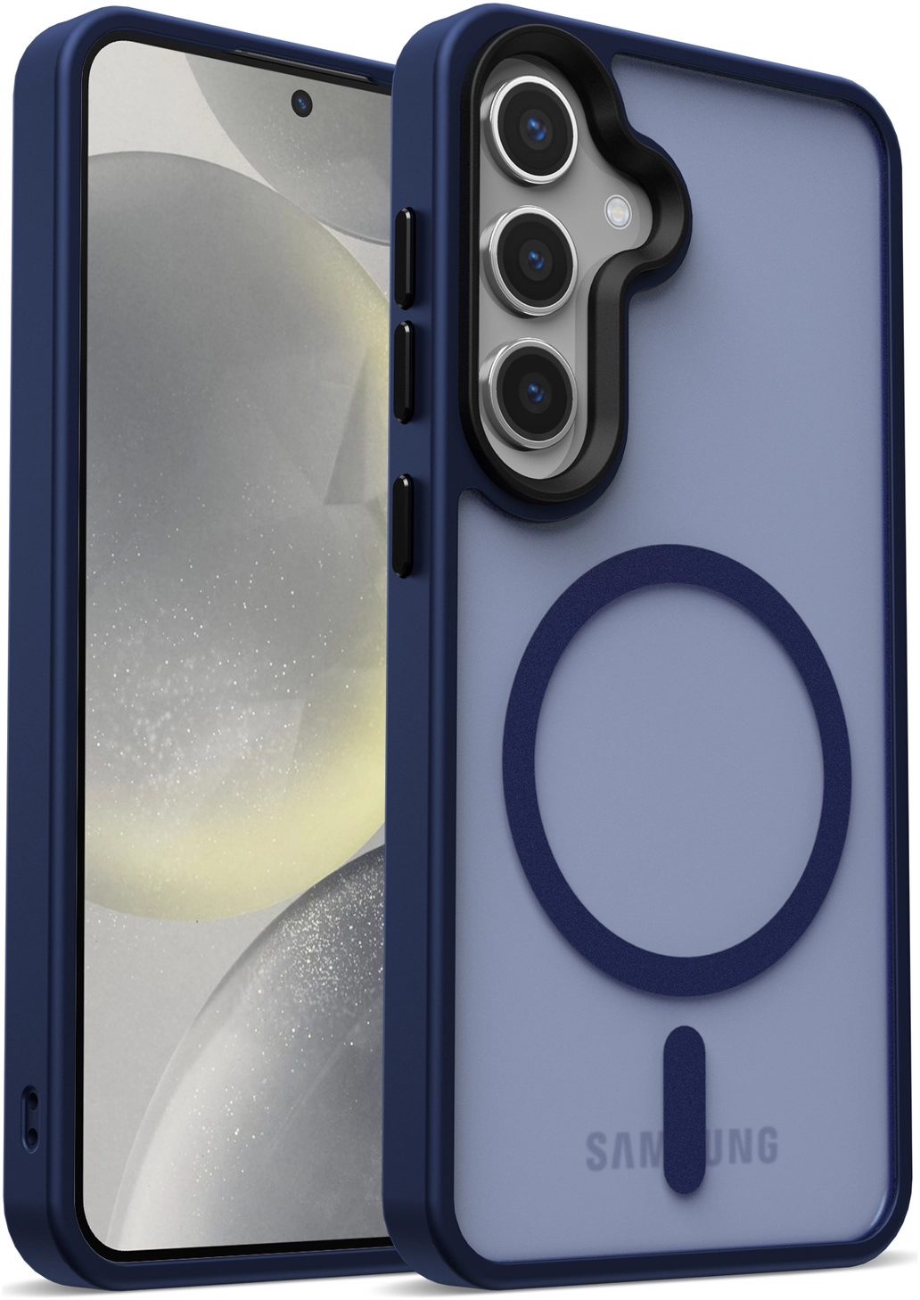 Samsung Galaxy S25 Plus Hoesje met MagSafe / Qi2 Back Cover Matte Donkerblauw afbeelding 14
