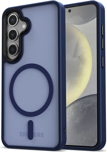 Samsung Galaxy S25 Plus Hoesje met MagSafe / Qi2 Back Cover Matte Donkerblauw afbeelding 1
