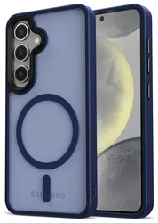 Samsung Galaxy S25 Plus Hoesje met MagSafe / Qi2 Back Cover Matte Donkerblauw afbeelding