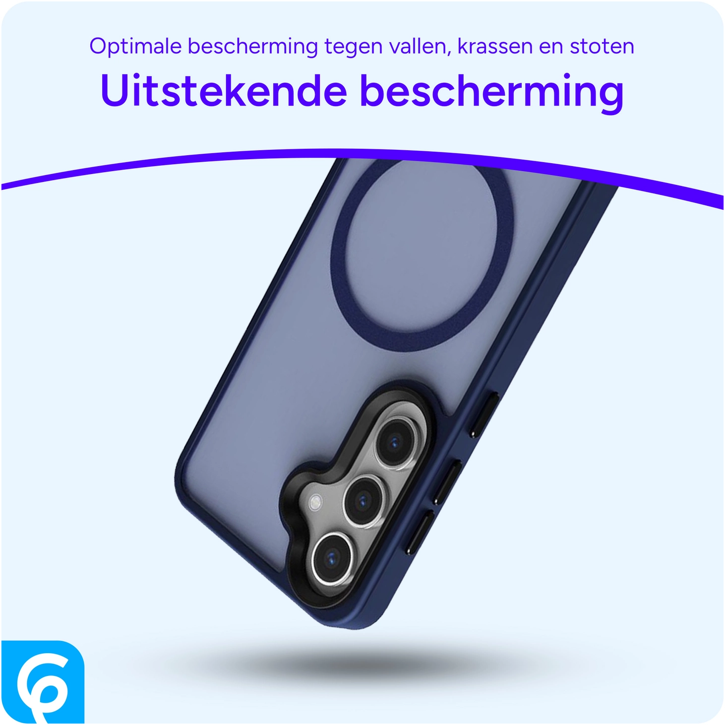 Samsung Galaxy S25 Plus Hoesje met MagSafe / Qi2 Back Cover Matte Donkerblauw afbeelding 4