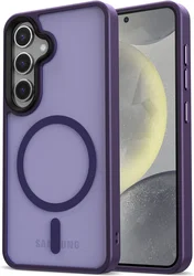 Samsung Galaxy S25 Plus Hoesje met MagSafe / Qi2 Back Cover Matte Paars afbeelding