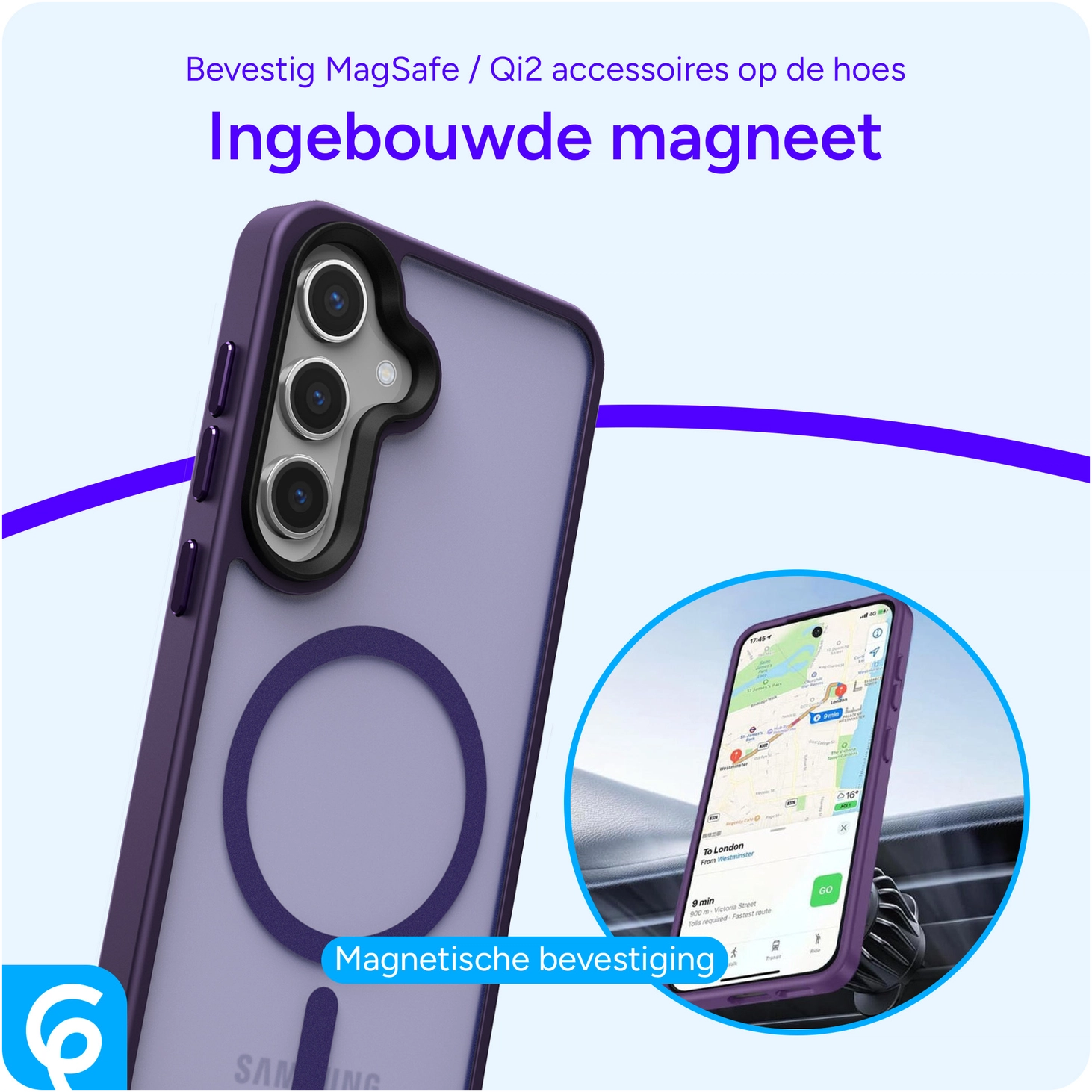 Samsung Galaxy S25 Plus Hoesje met MagSafe / Qi2 Back Cover Matte Paars afbeelding 8