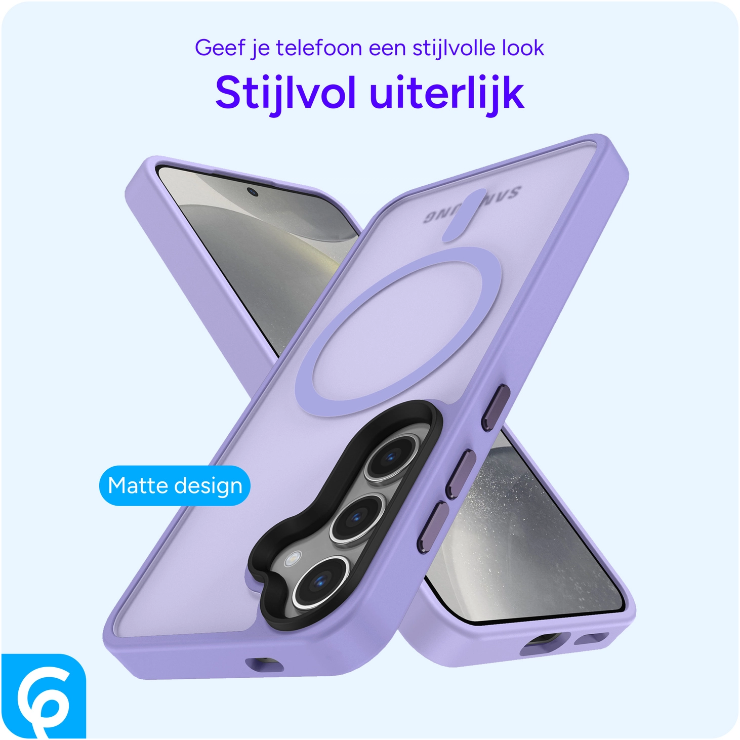 Samsung Galaxy S25 Plus Hoesje met MagSafe / Qi2 Back Cover Matte Violet afbeelding 2