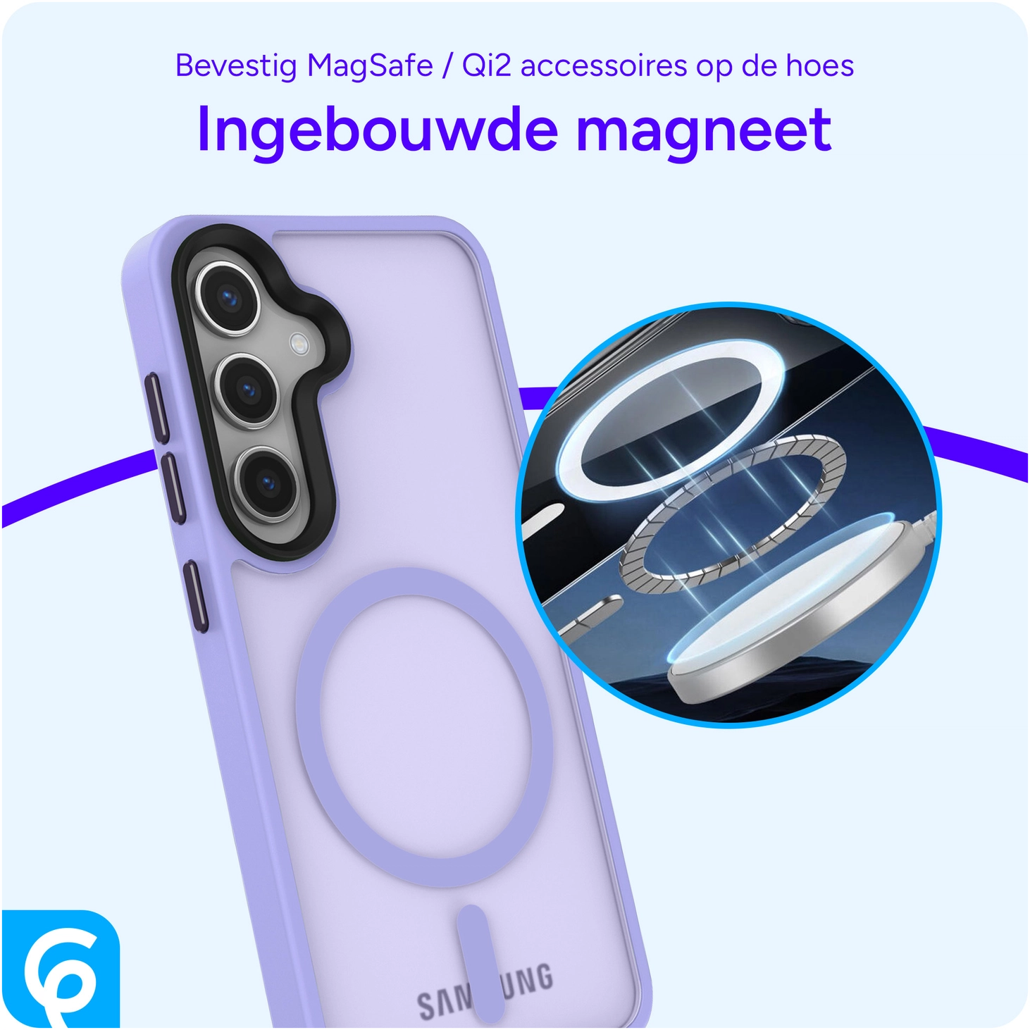 Samsung Galaxy S25 Plus Hoesje met MagSafe / Qi2 Back Cover Matte Violet afbeelding 4