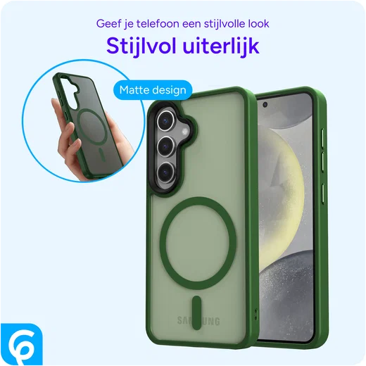 Samsung Galaxy S25 Plus Hoesje met MagSafe / Qi2 Back Cover Matte Groen afbeelding 2