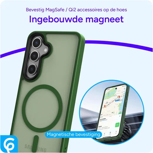 Samsung Galaxy S25 Plus Hoesje met MagSafe / Qi2 Back Cover Matte Groen afbeelding 8