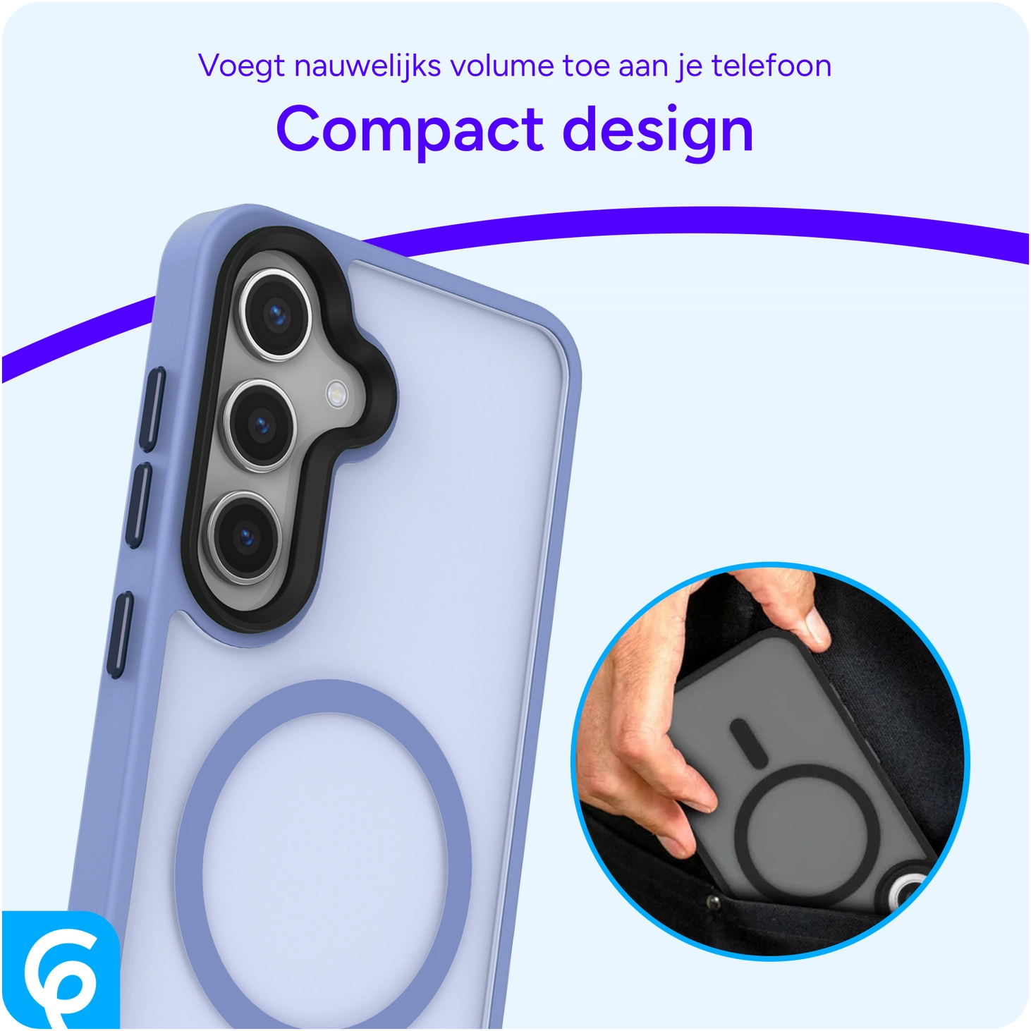 Samsung Galaxy S25 Plus Hoesje met MagSafe / Qi2 Back Cover Matte Blauw afbeelding 8