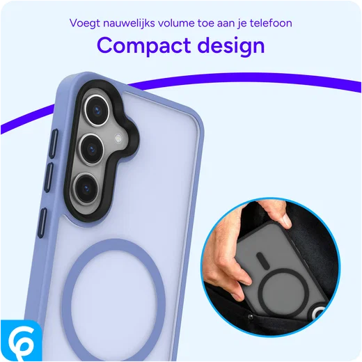 Samsung Galaxy S25 Plus Hoesje met MagSafe / Qi2 Back Cover Matte Blauw afbeelding 8