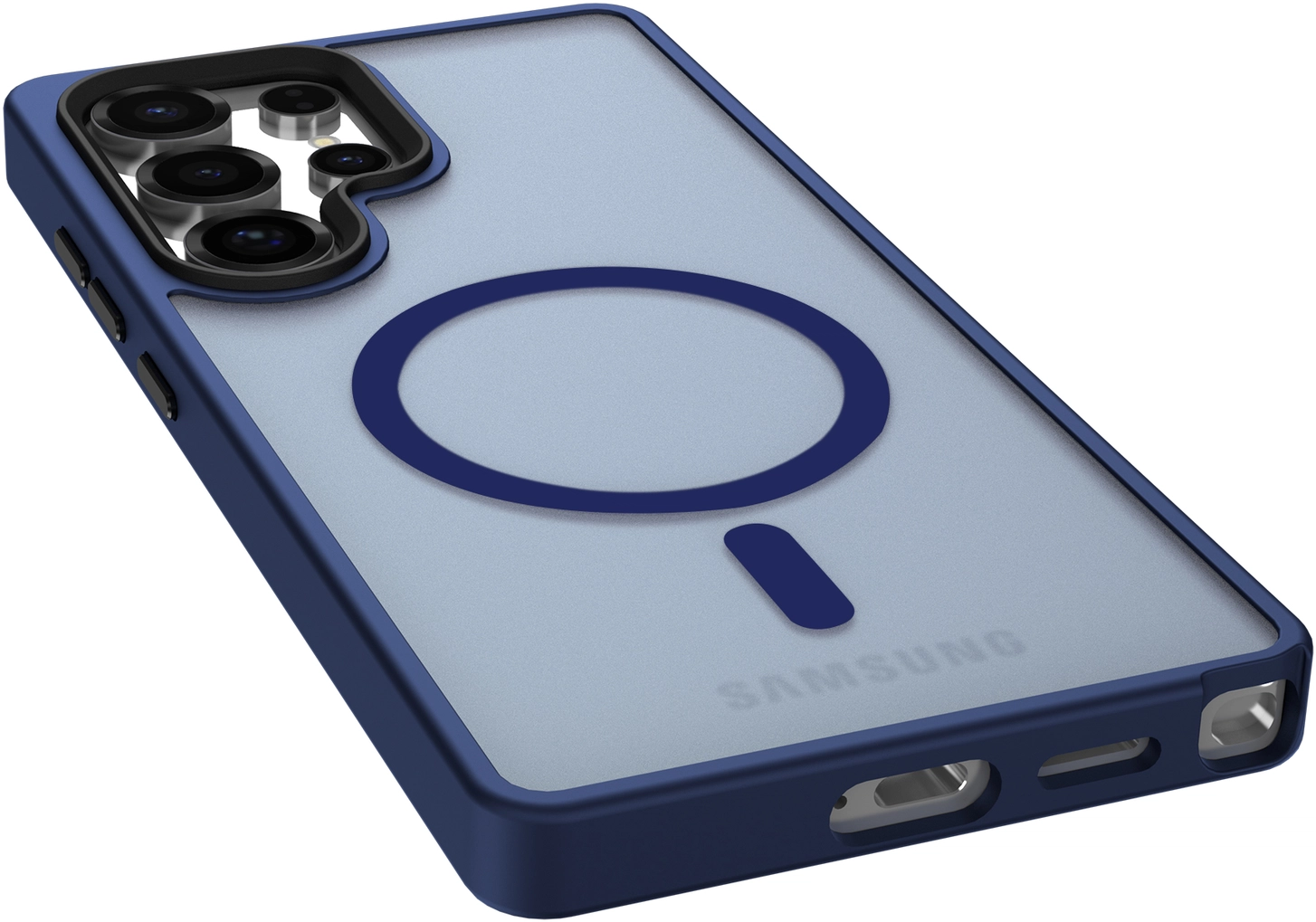 Samsung Galaxy S25 Ultra Hoesje met MagSafe / Qi2 Back Cover Matte Donker Blauw afbeelding 18