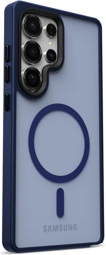 Samsung Galaxy S25 Ultra Hoesje met MagSafe / Qi2 Back Cover Matte Donker Blauw afbeelding 12