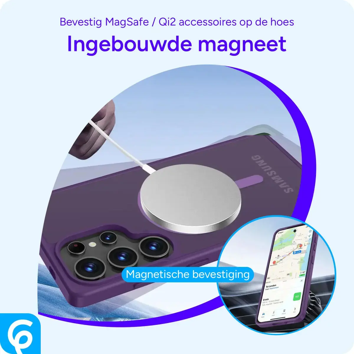 Samsung Galaxy S25 Ultra Hoesje met MagSafe / Qi2 Back Cover Matte Paars afbeelding 8