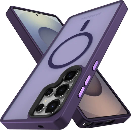 Samsung Galaxy S25 Ultra Hoesje met MagSafe / Qi2 Back Cover Matte Paars afbeelding 2