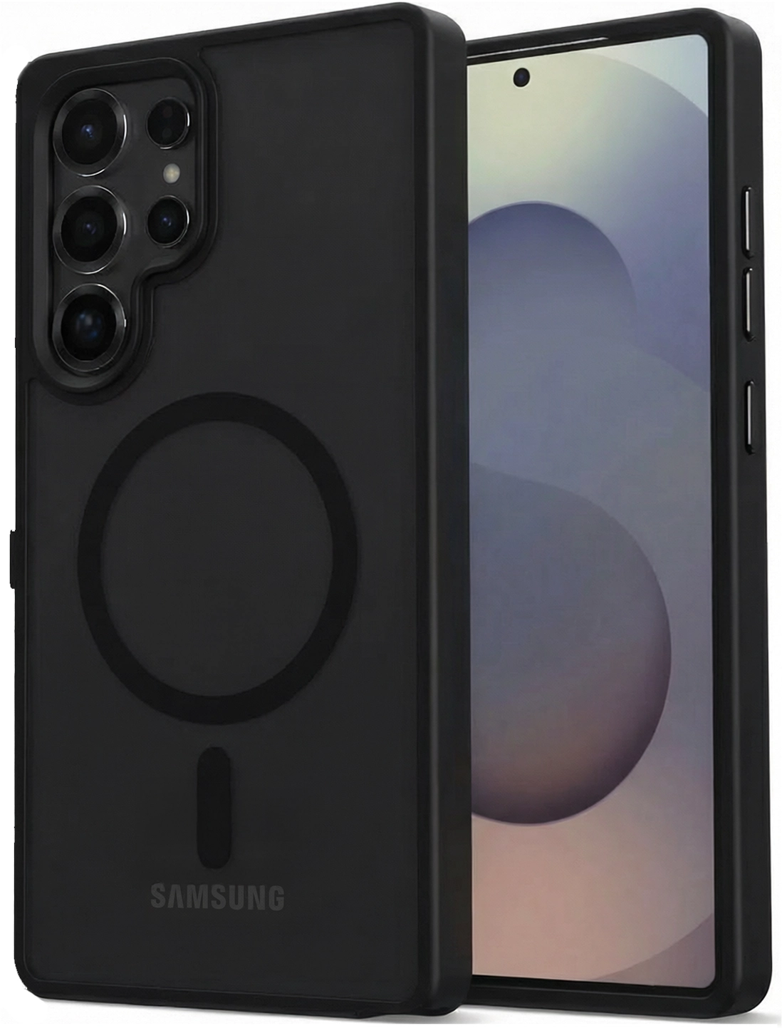 Samsung Galaxy S25 Ultra Hoesje met MagSafe / Qi2 Back Cover Matte Zwart afbeelding 1