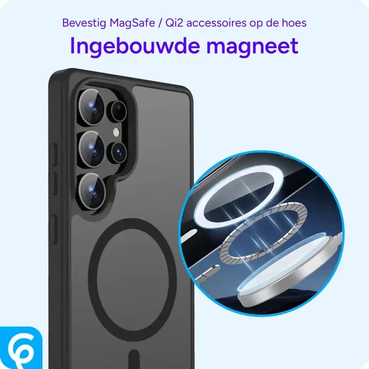 Samsung Galaxy S25 Ultra Hoesje met MagSafe / Qi2 Back Cover Matte Zwart afbeelding 8