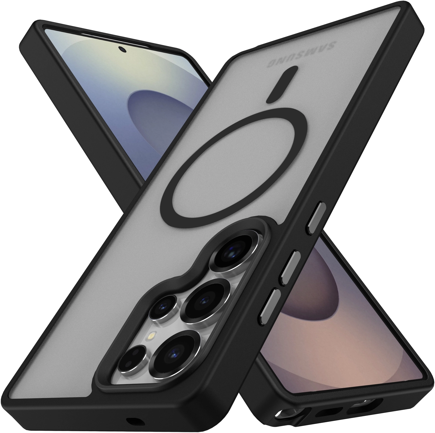 Samsung Galaxy S25 Ultra Hoesje met MagSafe / Qi2 Back Cover Matte Zwart afbeelding 2