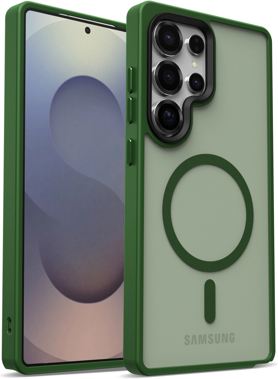 Samsung Galaxy S25 Ultra Hoesje met MagSafe / Qi2 Back Cover Matte Groen afbeelding 14