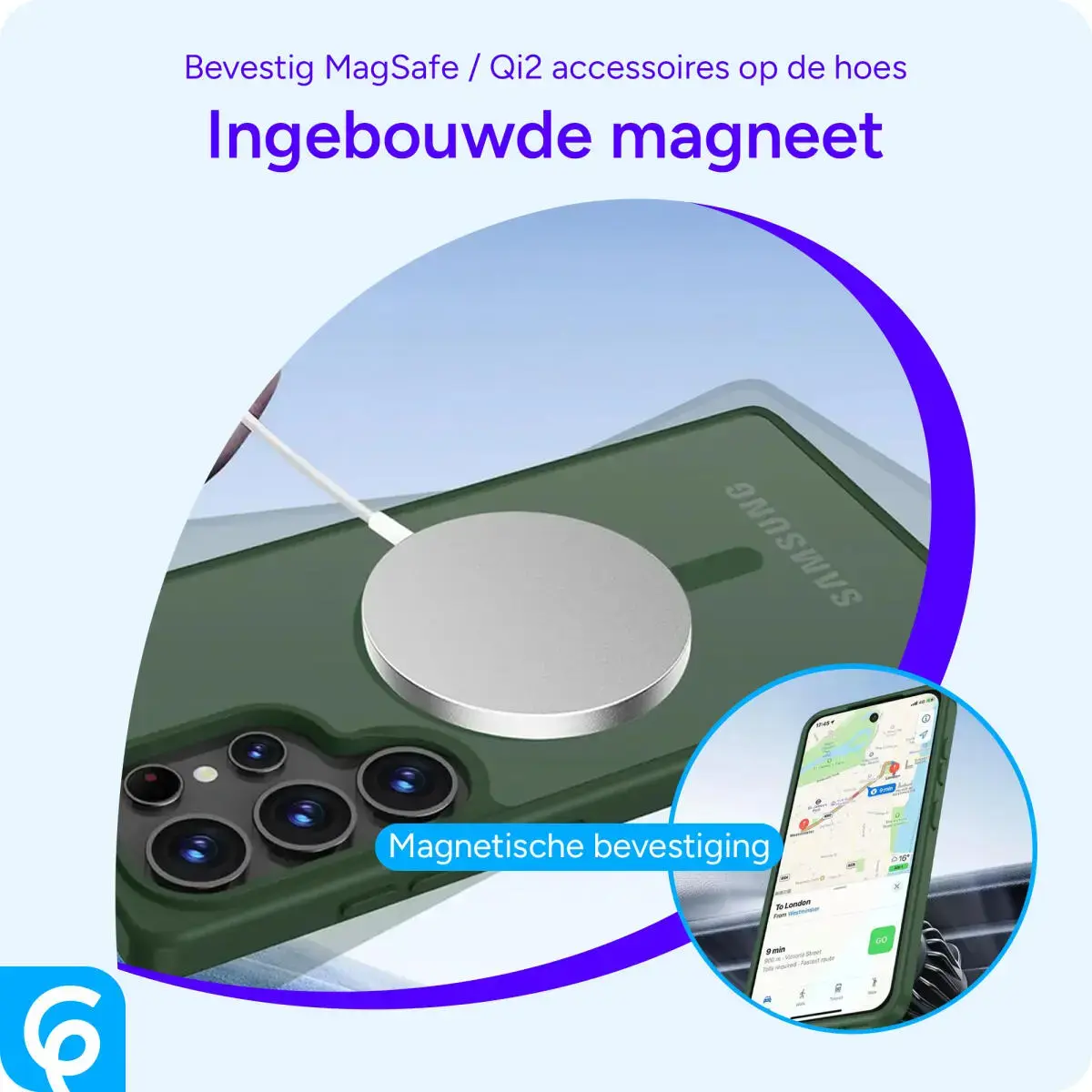 Samsung Galaxy S25 Ultra Hoesje met MagSafe / Qi2 Back Cover Matte Groen afbeelding 8