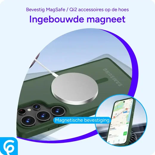 Samsung Galaxy S25 Ultra Hoesje met MagSafe / Qi2 Back Cover Matte Groen afbeelding 8