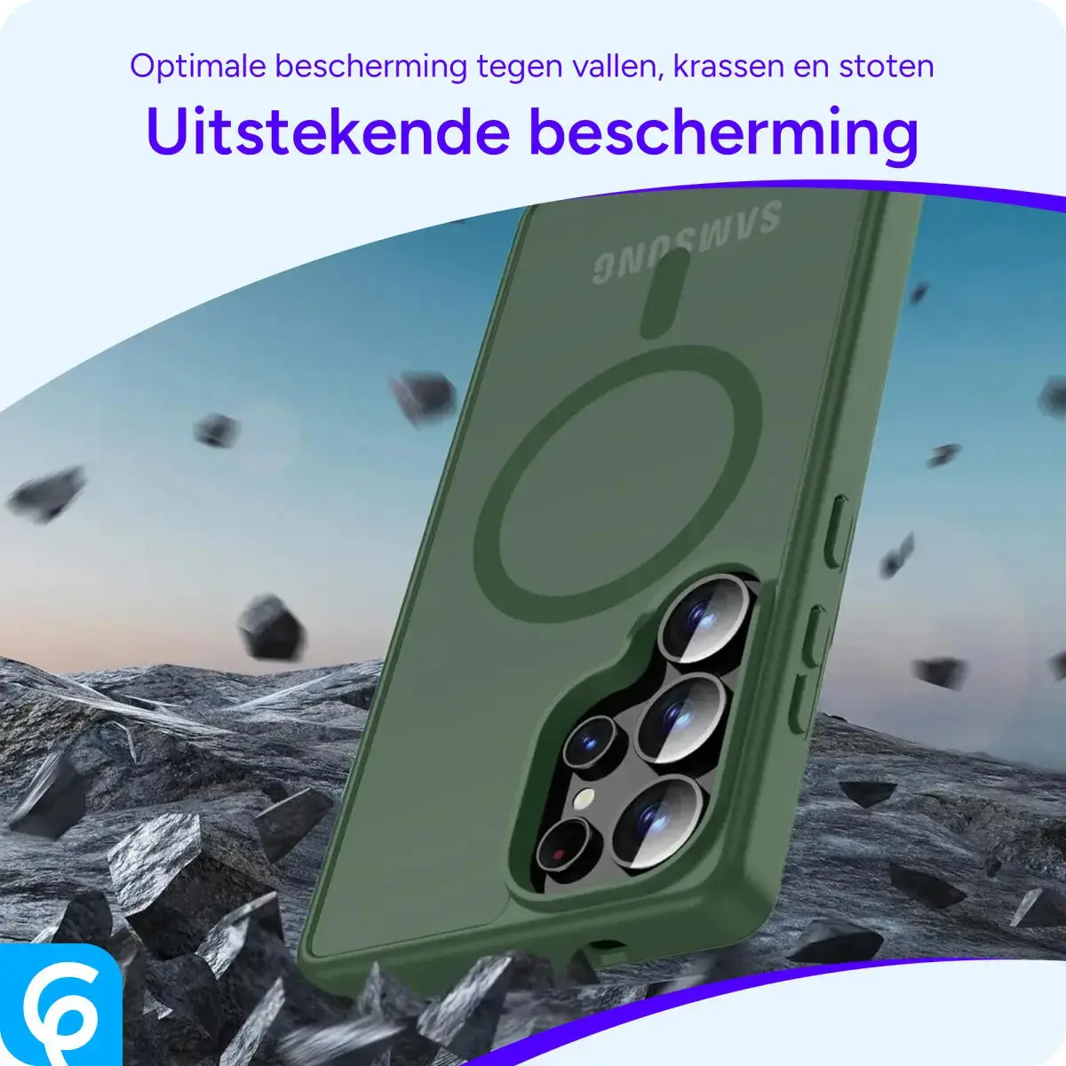 Samsung Galaxy S25 Ultra Hoesje met MagSafe / Qi2 Back Cover Matte Groen afbeelding 9