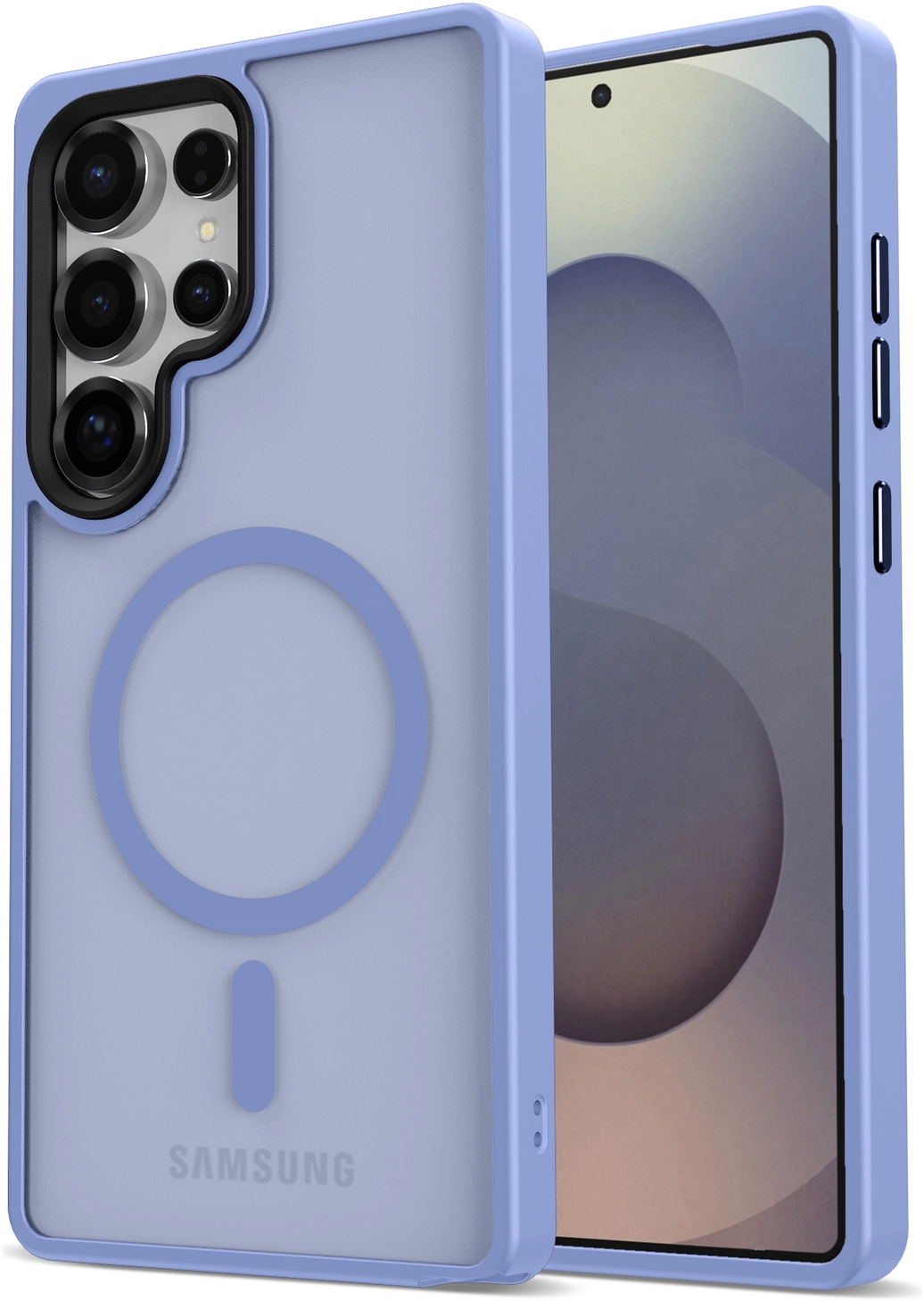 Samsung Galaxy S25 Ultra Hoesje met MagSafe / Qi2 Back Cover Matte Blauw afbeelding 1