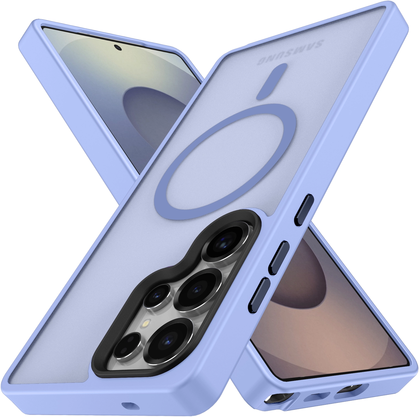 Samsung Galaxy S25 Ultra Hoesje met MagSafe / Qi2 Back Cover Matte Blauw afbeelding 2