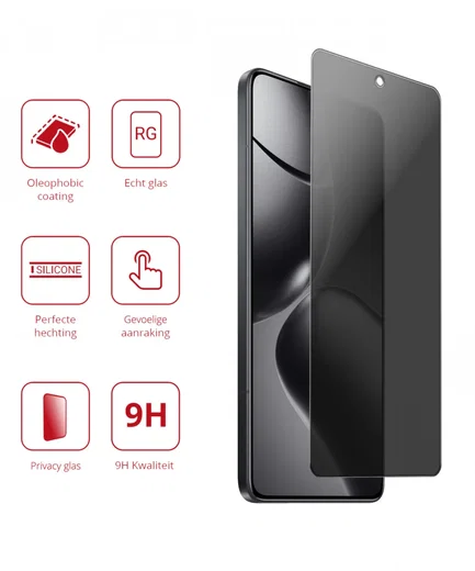 Rosso Xiaomi 14T 9H Tempered Glass Screen Protector Privacy afbeelding 2