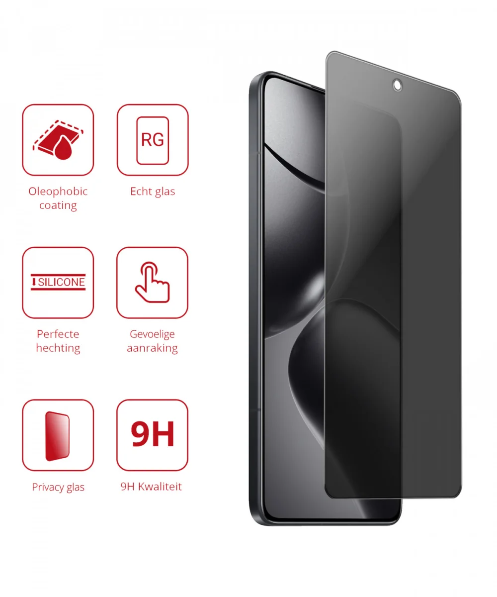 Rosso Xiaomi 14T Pro 9H Tempered Glass Screen Protector Privacy afbeelding 2