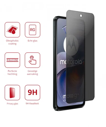 Rosso Motorola Moto G55 9H Tempered Glass Screen Protector Privacy afbeelding 2