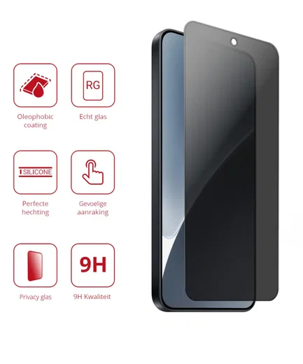 Rosso Xiaomi 15 9H Tempered Glass Screen Protector Privacy afbeelding 2