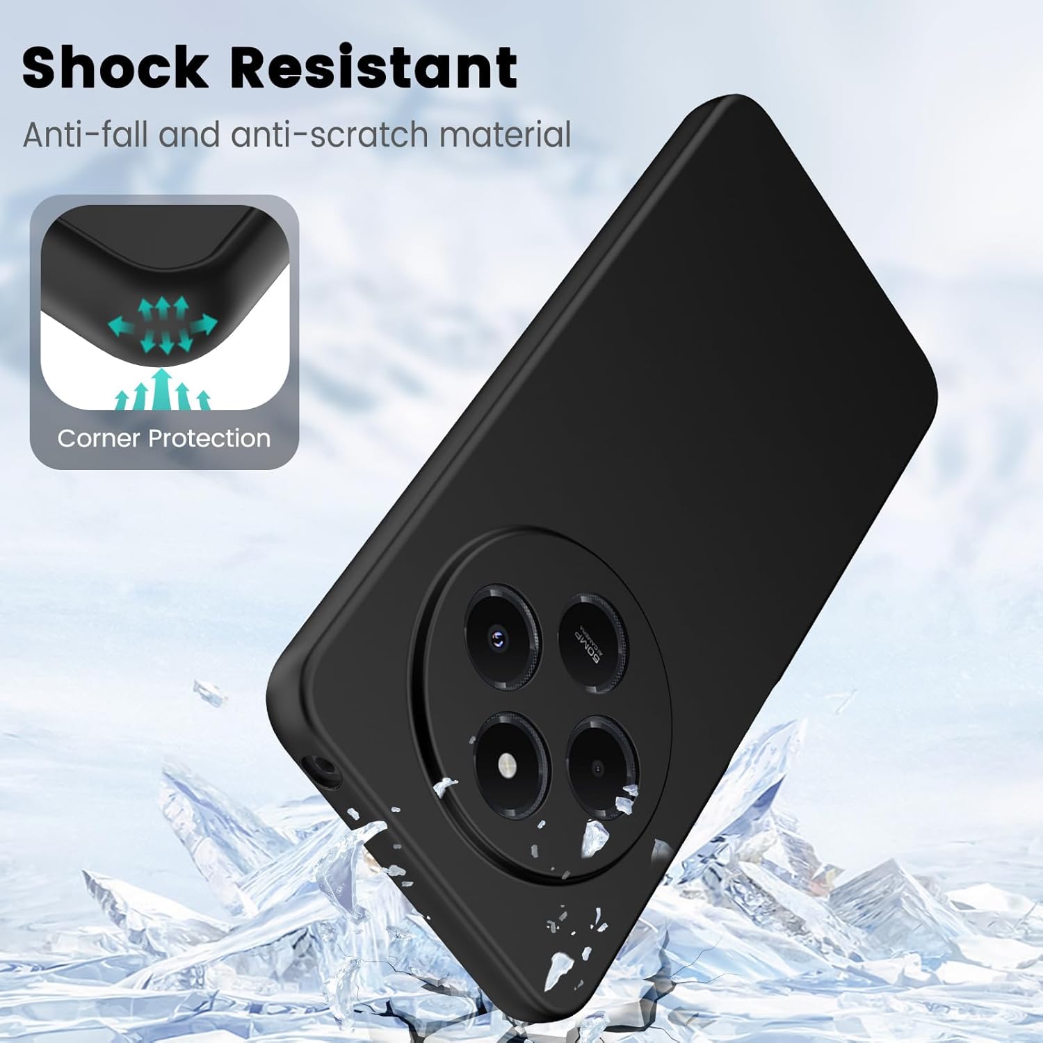 Xiaomi Redmi 14C Hoesje Dun TPU Back Cover Matte Zwart afbeelding 2