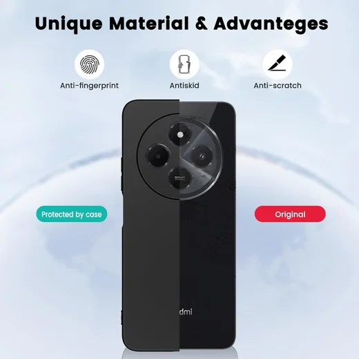 Xiaomi Redmi 14C Hoesje Dun TPU Back Cover Matte Zwart afbeelding 7