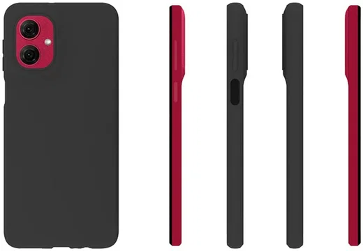 Motorola Moto G55 Hoesje Dun TPU Back Cover Matte Zwart afbeelding 4