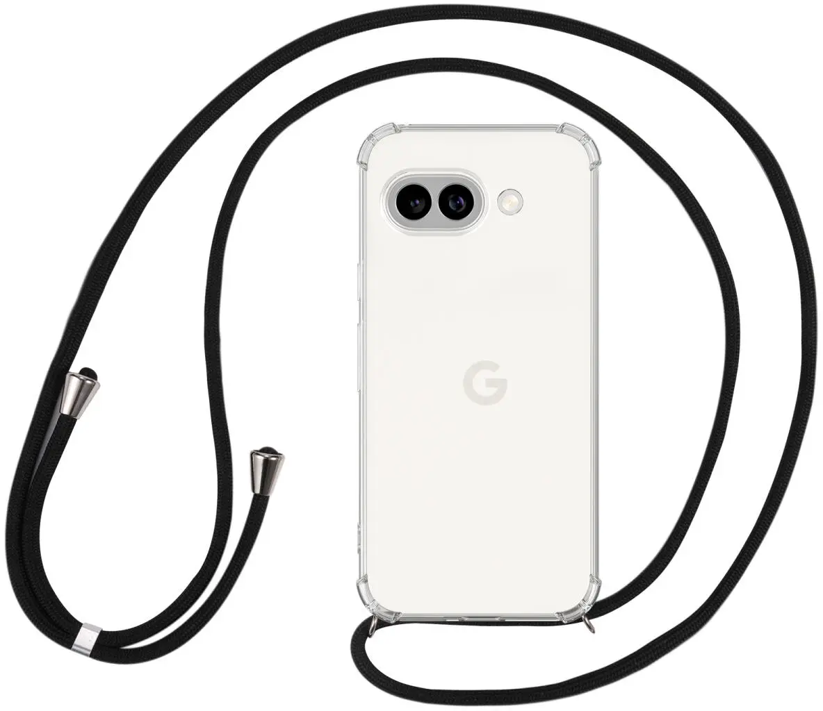 Google Pixel 9a Hoesje met Koord Schokbestendig TPU Transparant afbeelding 1