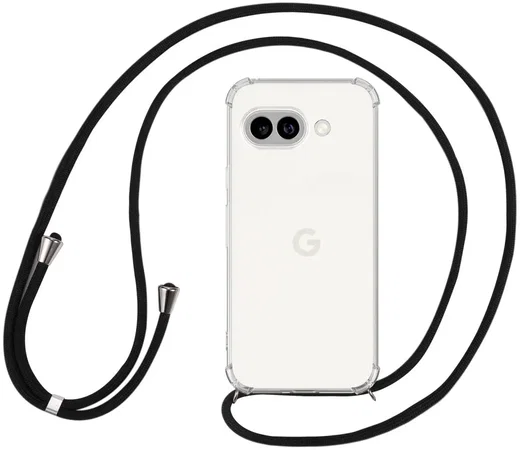 Google Pixel 9a Hoesje met Koord Schokbestendig TPU Transparant afbeelding 1