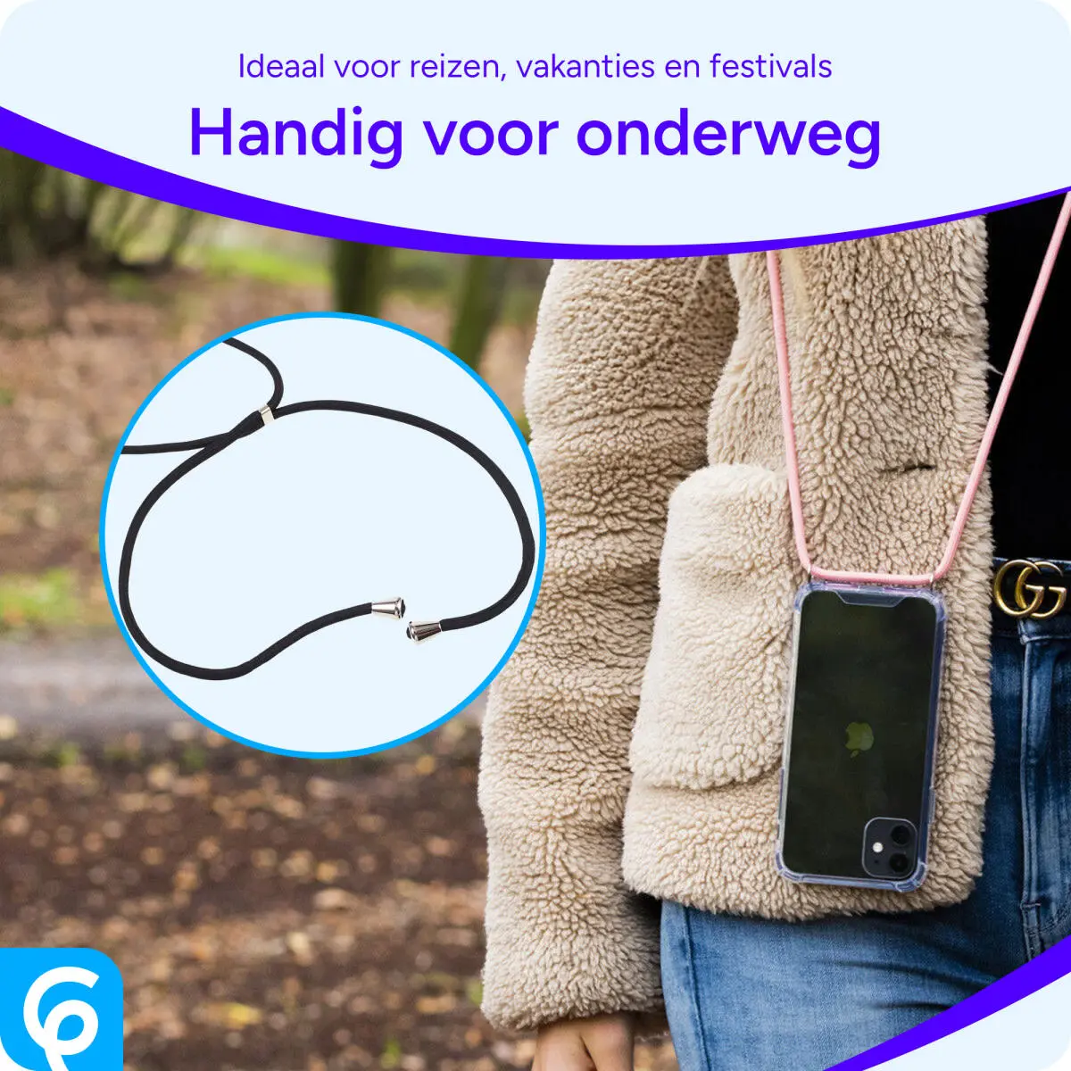 Samsung Galaxy A36 Hoesje met Koord Schokbestendig TPU Transparant afbeelding 5