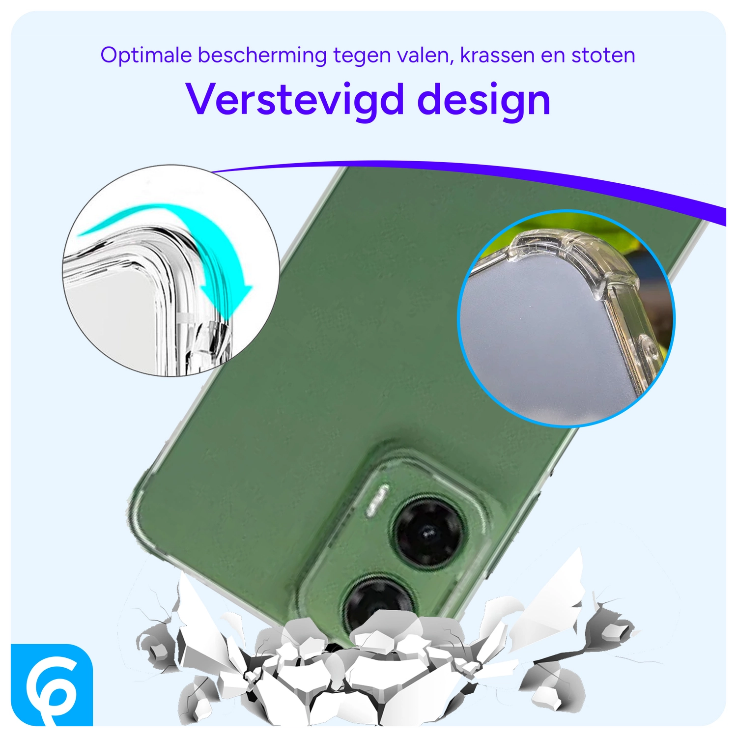 Motorola Moto G35 Hoesje Schokbestendig en Dun TPU Back Cover Transparant afbeelding 6