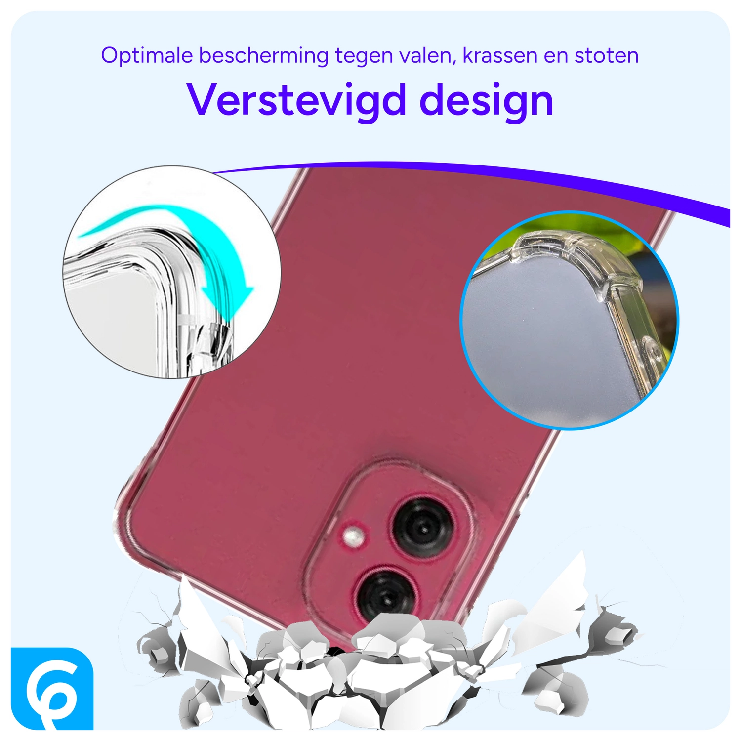 Motorola Moto G55 Hoesje Schokbestendig en Dun TPU Back Cover Transparant afbeelding 5
