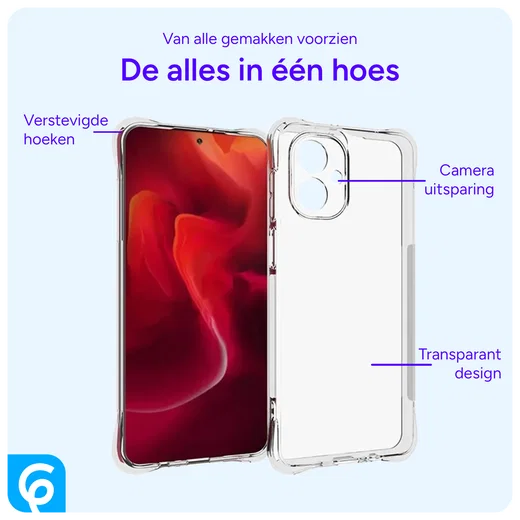 Motorola Moto G55 Hoesje Schokbestendig en Dun TPU Back Cover Transparant afbeelding 2