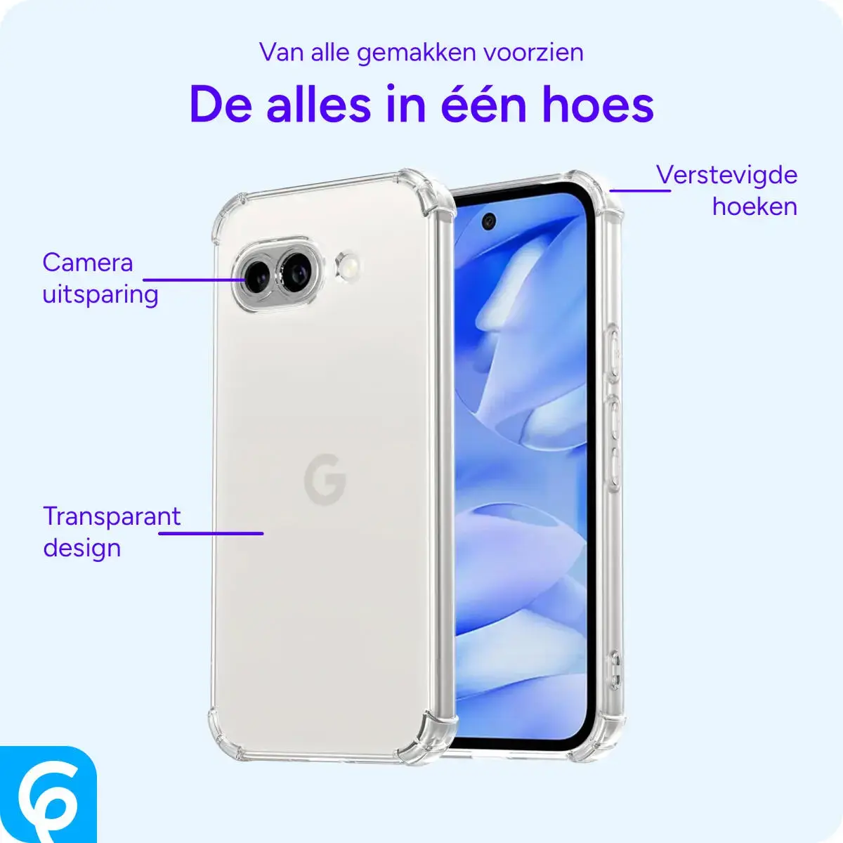 Google Pixel 9a Hoesje Schokbestendig en Dun TPU Back Cover Transparant afbeelding 7