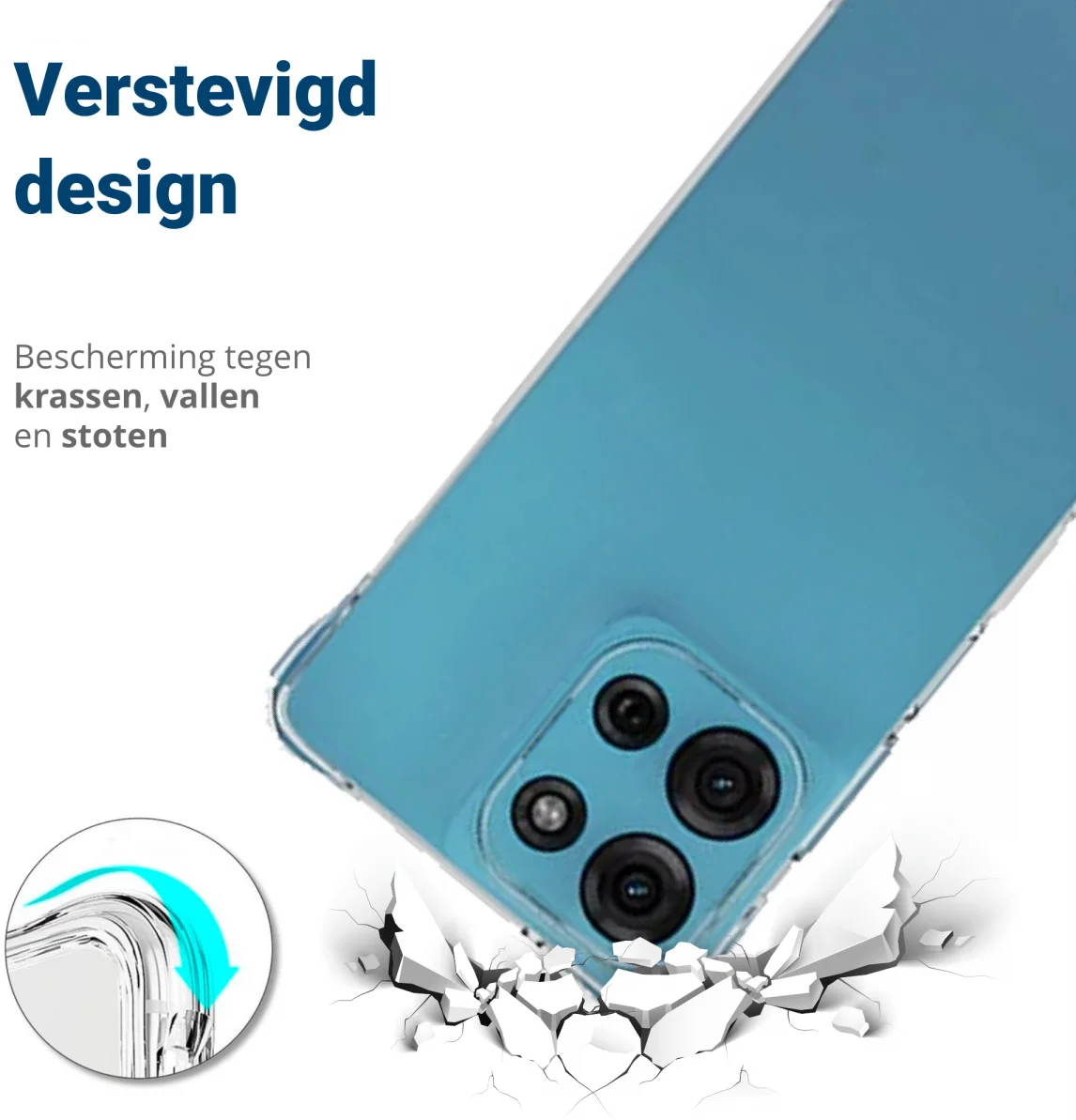 Motorola Moto G75 Hoesje Schokbestendig en Dun TPU Back Cover Transparant afbeelding 2