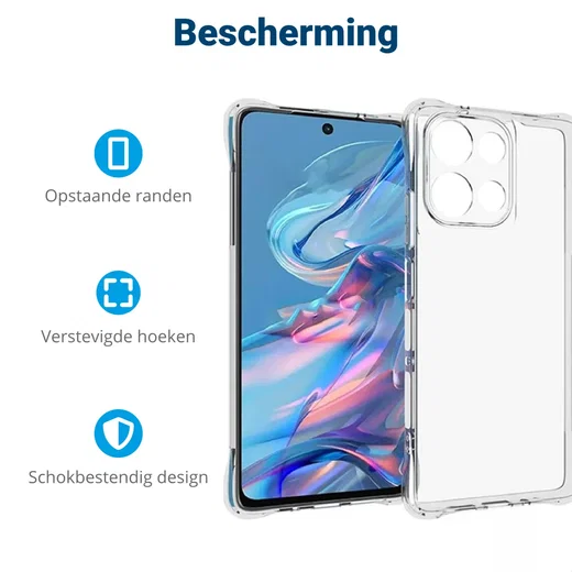 Motorola Moto G75 Hoesje Schokbestendig en Dun TPU Back Cover Transparant afbeelding 4